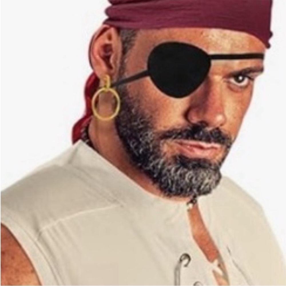 Eye Patch & Gold Earring - Classic Pirate Costume Accessories